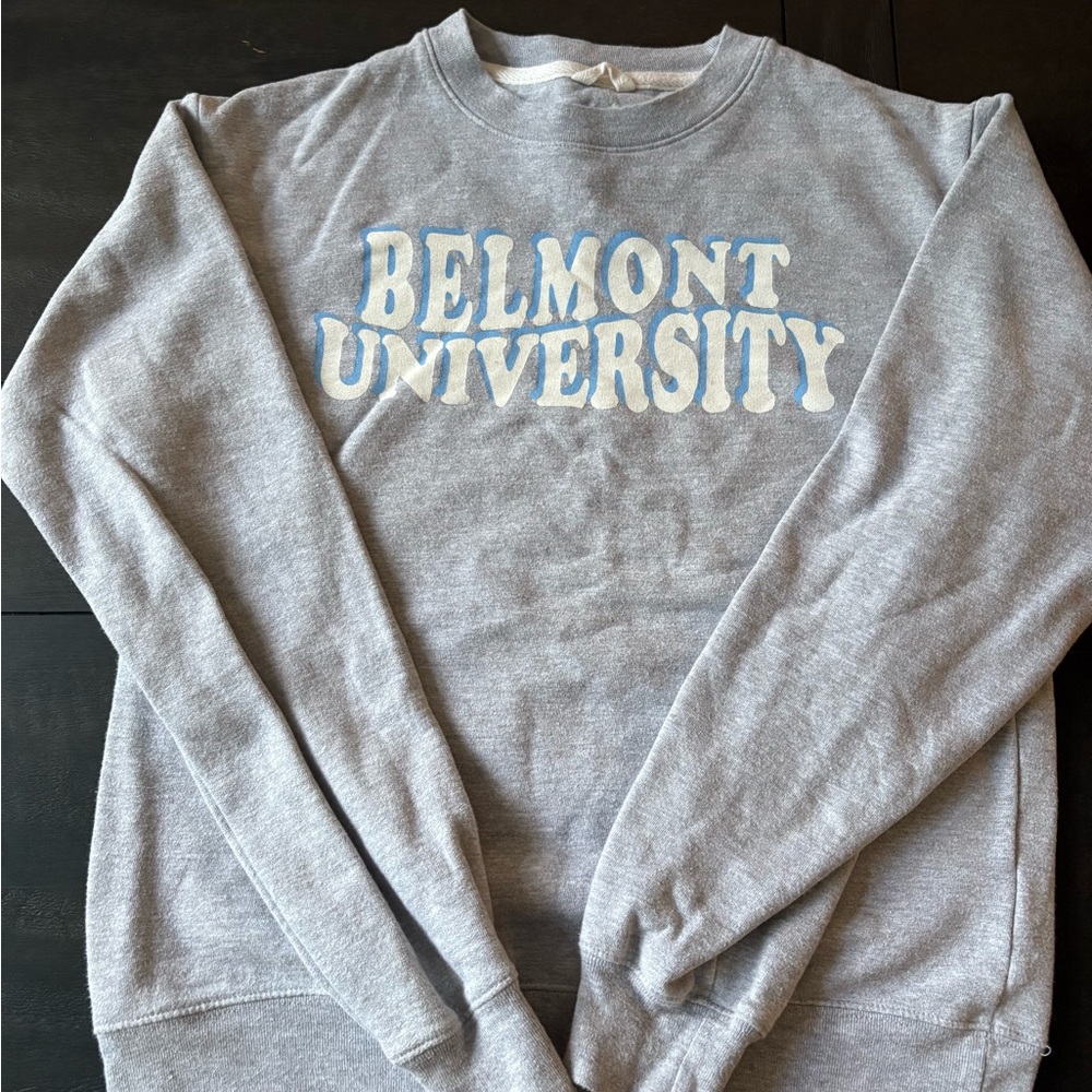Belmont University Gray Crewneck In Size Small In Great Condition